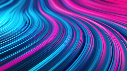 Poster - Abstract background with vibrant curved lines in blue and magenta, creating a dynamic and fluid motion effect.