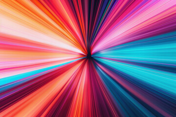 Poster - Vibrant abstract burst of colorful light streaks creating a dynamic, energetic, and futuristic effect.