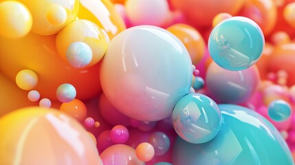 Wall Mural - a colorful abstract background of 3d spheres.
