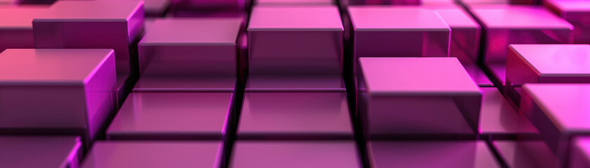 Poster - Abstract image with purple-toned  cubes creating a geometric pattern. Modern design with a vibrant gradient effect, suitable for tech backgrounds and more.