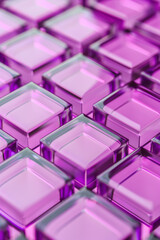 Poster - vibrant purple geometric glass cubes arranged in a pattern, creating a modern and stylish abstract b