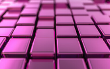 Poster - Shiny purple  cubes arranged in an abstract pattern, creating a modern and futuristic texture. Perfect for backgrounds and digital designs.