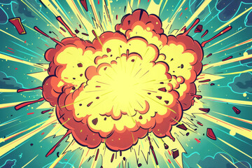 Canvas Print - Comic Book Explosion Illustration