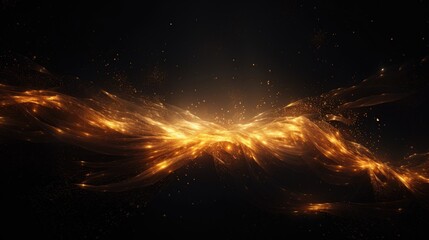 Wall Mural - glittering particles flowing in a dark space