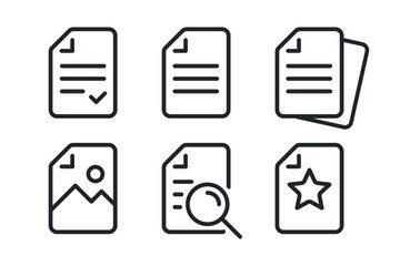 Wall Mural - simple set of document file illustrations in different variations for common purposes. vector icons 