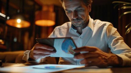 Poster - A person sitting at a desk using a tablet device