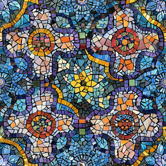 Aufkleber - Colorful mosaic pattern showing floral and geometric shapes