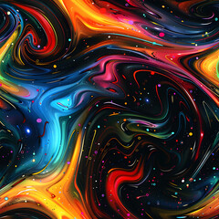Poster - Abstract colorful swirl pattern background creating vibrant universe