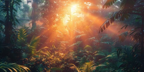 Poster - Enchanting Jungle Wilderness at Sunrise