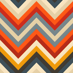 Aufkleber - Seamless colorful chevron pattern forming stylish zigzag lines
