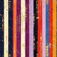 Poster - Abstract colorful pattern with golden texture creating vertical lines
