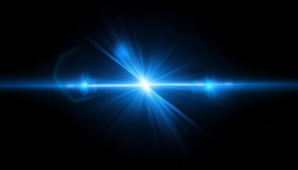 Canvas Print - blue christmas light pulse lens flare overlays blue tint color effect on black