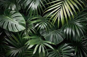 Wall Mural - Lush Green Tropical Foliage