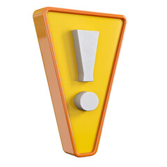 3d warning sign with exclamation mark clip art