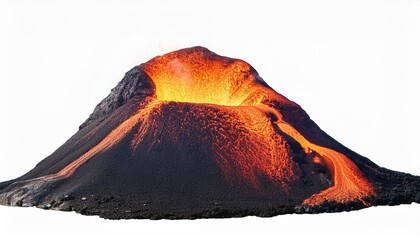 Wall Mural - volcano with lava isolated on transparent background