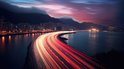 Gradient light trails with a sense of speed