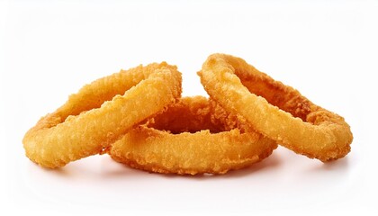 Poster - crispy onion rings isolated on white background