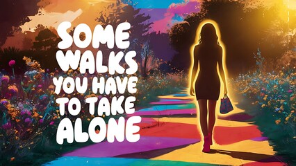 Some Walks you Have to take Alone (T-shirt Design Motivational Quote, Illustration ,Typography)