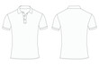 © GD TAWHIDUL - Short Sleeve polo shirt Technical drawing Fashion flat sketch front and back views vector illustration template