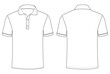 © GD TAWHIDUL - Short Sleeve polo shirt Technical drawing Fashion flat sketch front and back views vector illustration template