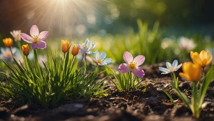 spring-inspired abstract background with sunny vibe