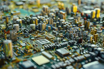 Poster - A detailed view of a computer motherboard components