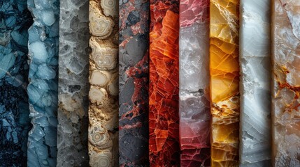 Poster - Multicolored Layers of Natural Stone and Mineral Textures