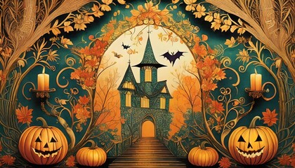 Poster - halloween pumpkin background