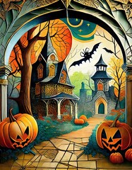 Wall Mural - halloween background