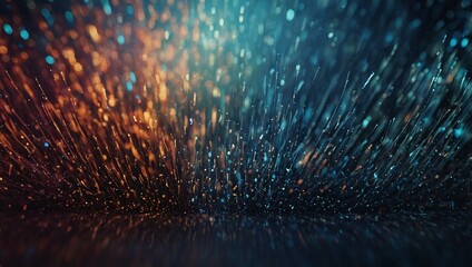 Poster - Tech digital background with waving particle texture and motion, banner wallpaper