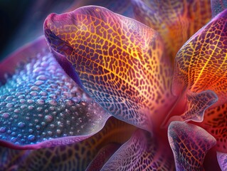 Wall Mural - Closeup of a Vibrant Orchid Petal