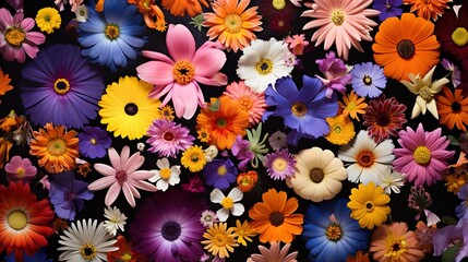 Sticker - colorful flowers background