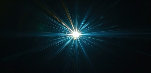 Wall Mural - a white light shines amidst a black background