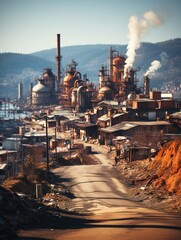 Sticker - refinery at night