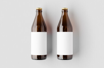 Canvas Print - Euro beer bottle mockup with a blank label.