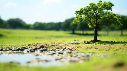 Sticker - tree in the field