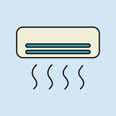 Wall Mural - Split-system air conditioner flat vector icon