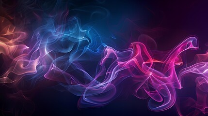 Wall Mural - Neon Smoke Trails Develop a digital background