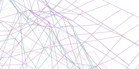 Poster - Web of pastel lines crisscrossing on a white background.