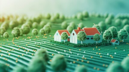 Wall Mural - eco-friendly farming, yield prediction, blockchain payments