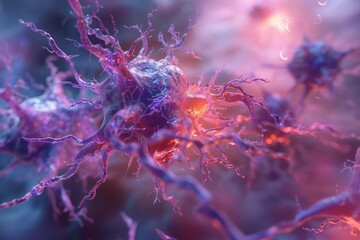 Poster - Digital artwork showcasing the complex network of neurons with an ethereal glow