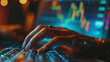 © Suriyo - Closeup hand using computer executing stock trades investment