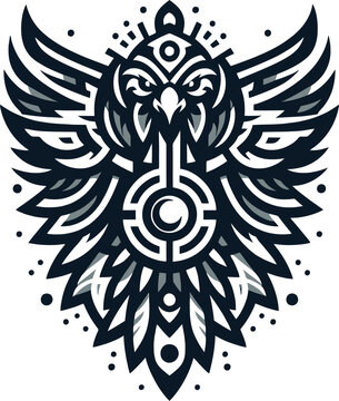 tribal Tattoo art design of eagle logo silhouette 
