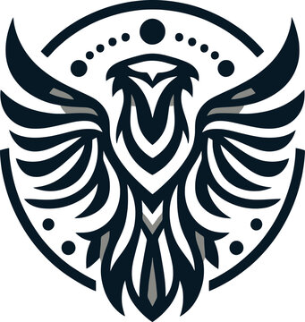 tribal Tattoo art design of eagle logo silhouette 