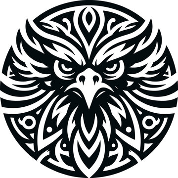 tribal Tattoo art design of eagle logo silhouette 