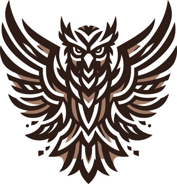 tribal Tattoo art design of eagle logo silhouette 
