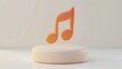 © V.Semeniuk - Stylized Musical Note Icon Celebrating Music Culture on a Minimal White Background