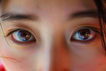 Canvas Print - Macro shot capturing the mesmerizing, detailed brown eyes of a person