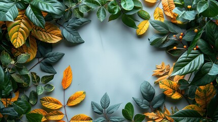 Wall Mural - Autumn Leaves Frame