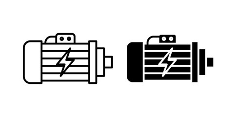 Wall Mural - electric motor vector icon set in black color.